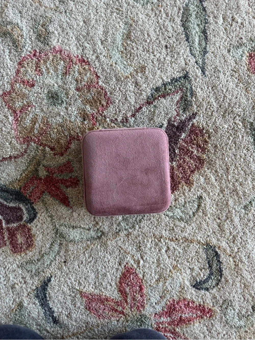 pink suede jewelry box